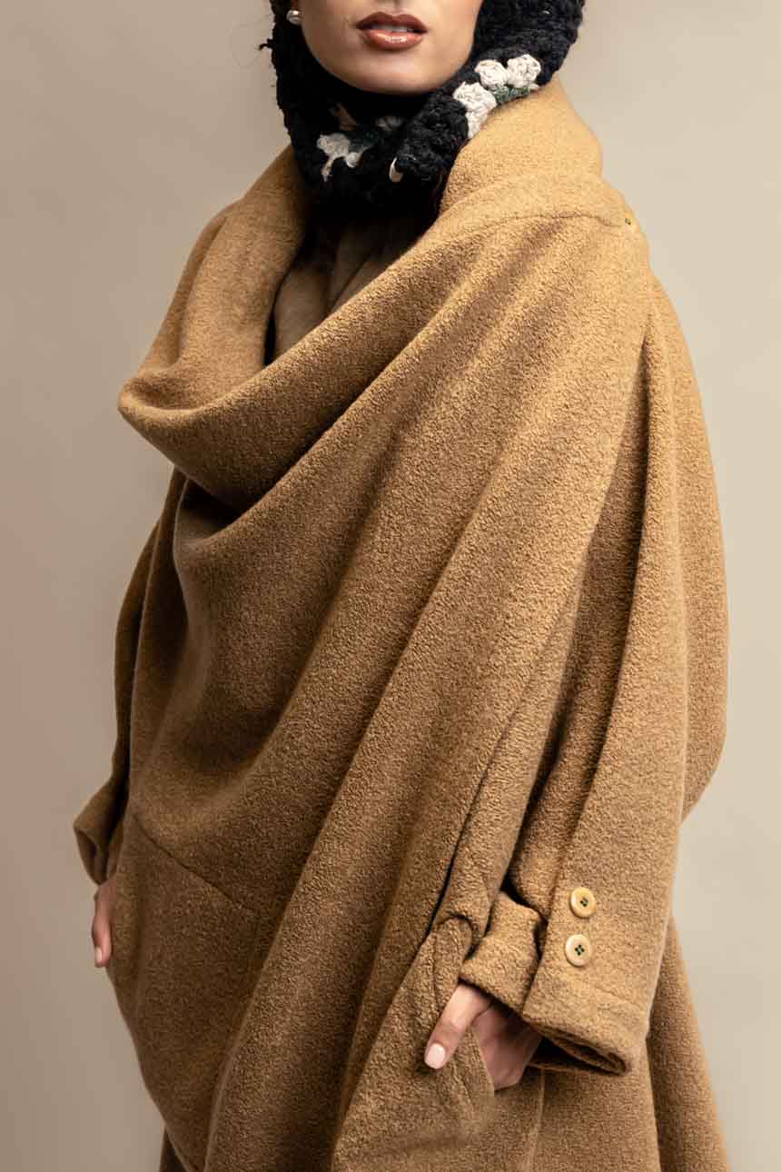 ABRIGO SOTAVENTO LANA MERINO CAMEL