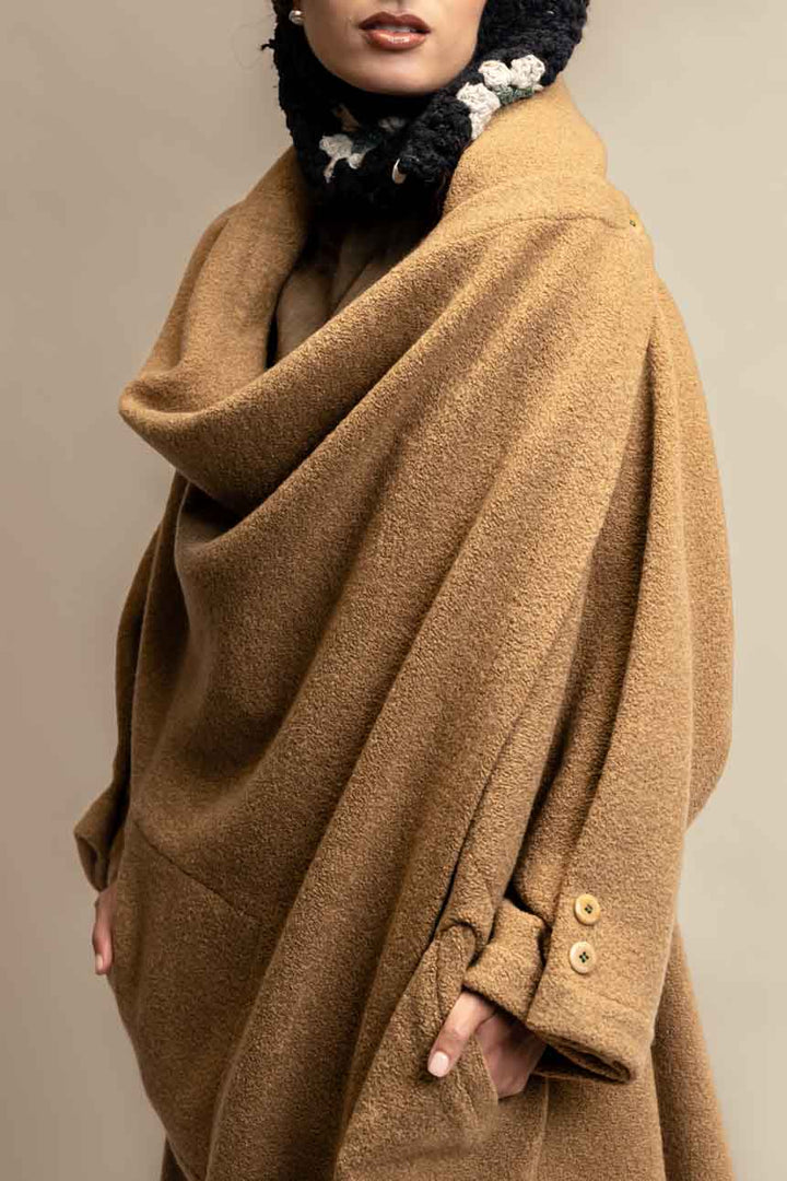 ABRIGO SOTAVENTO LANA MERINO CAMEL