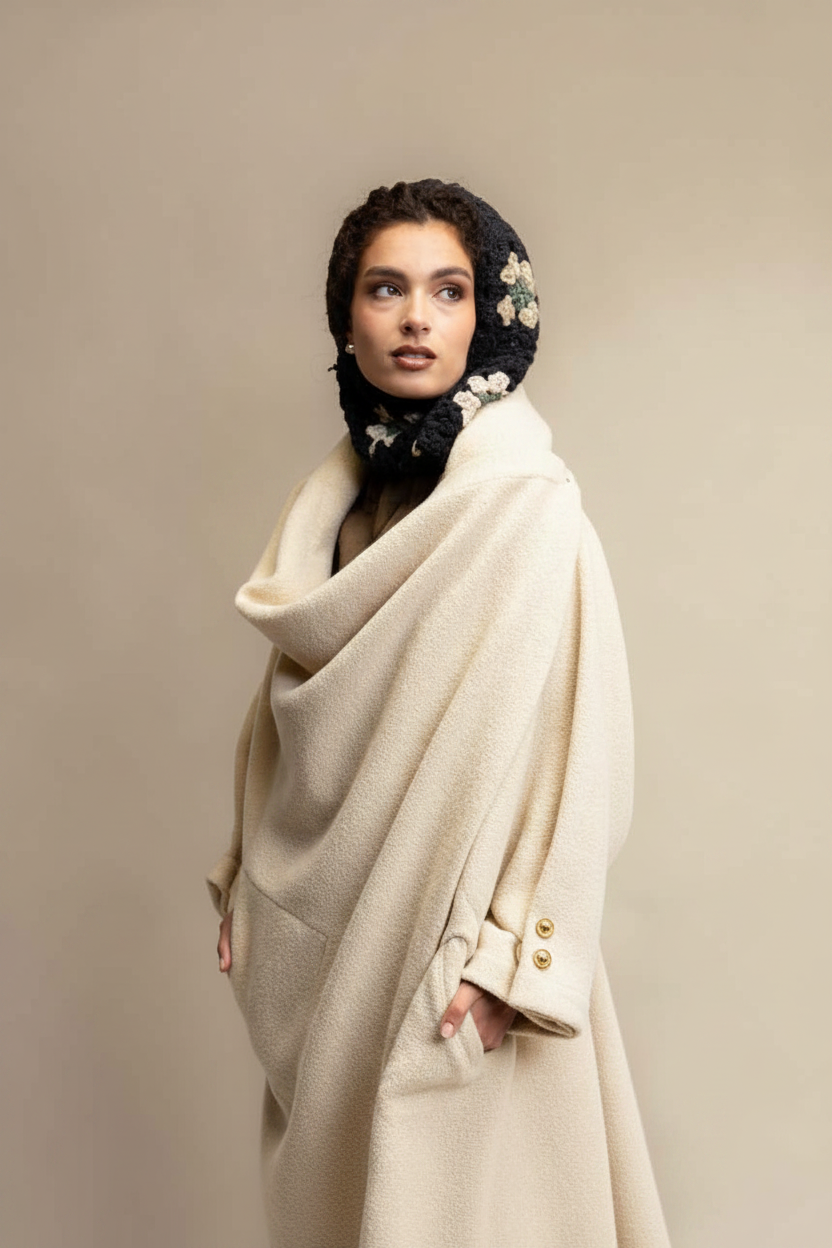 ABRIGO SOTAVENTO LANA MERINO BLANCO