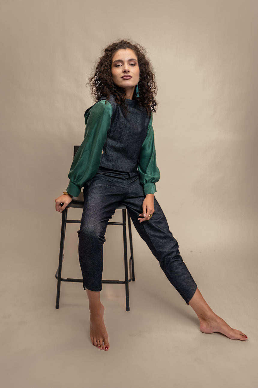 PECHERA DENIM AZUL MARINO