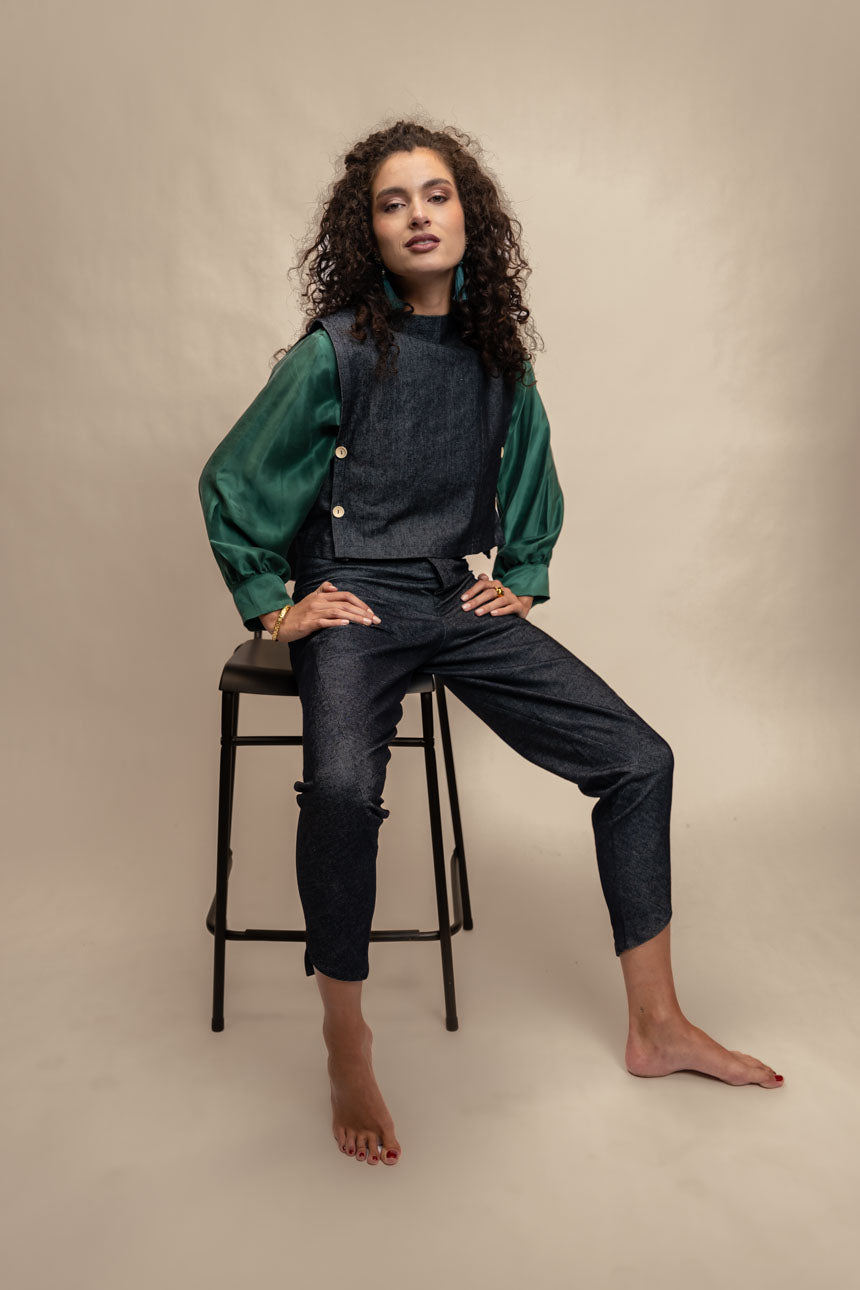 PECHERA DENIM AZUL MARINO