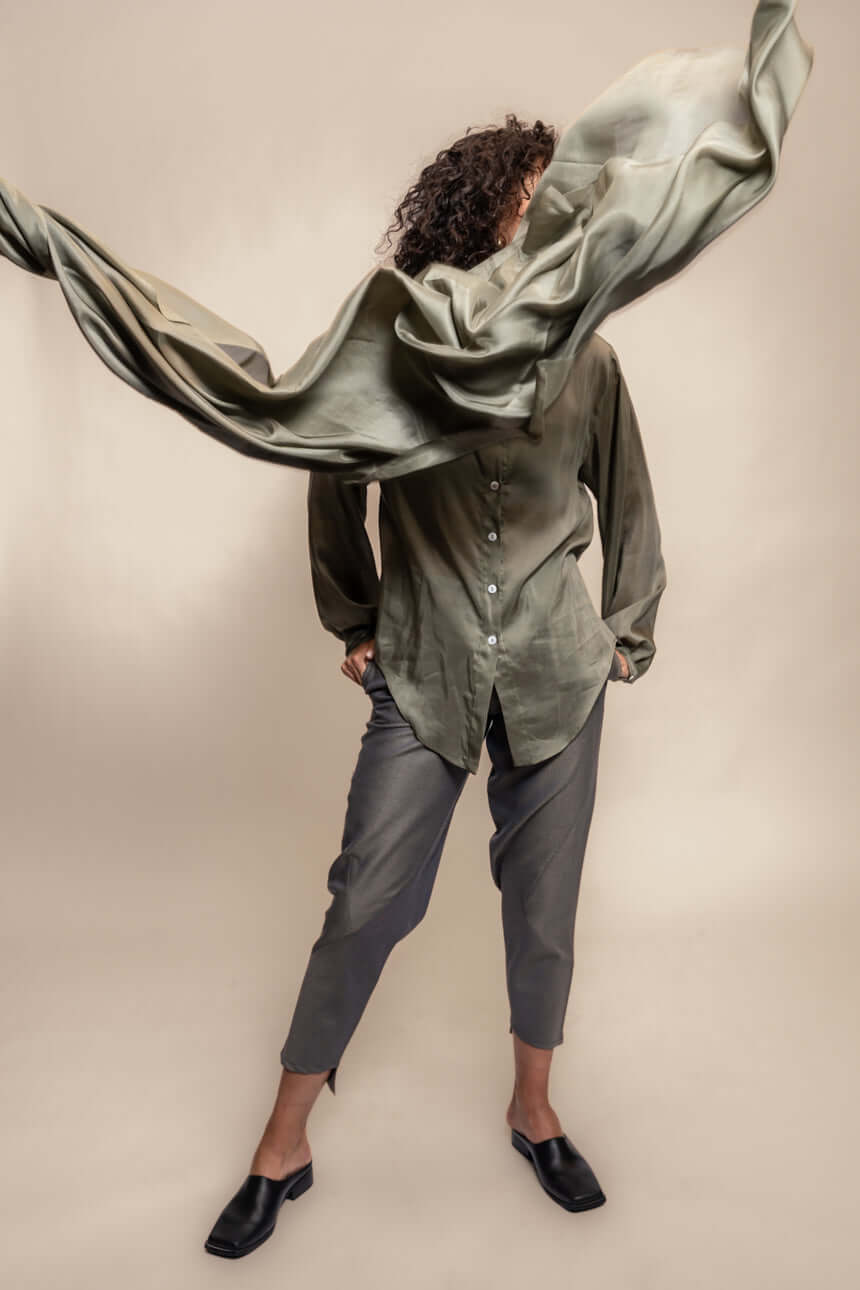 CAMISA TENCEL™ SEDA VERDE