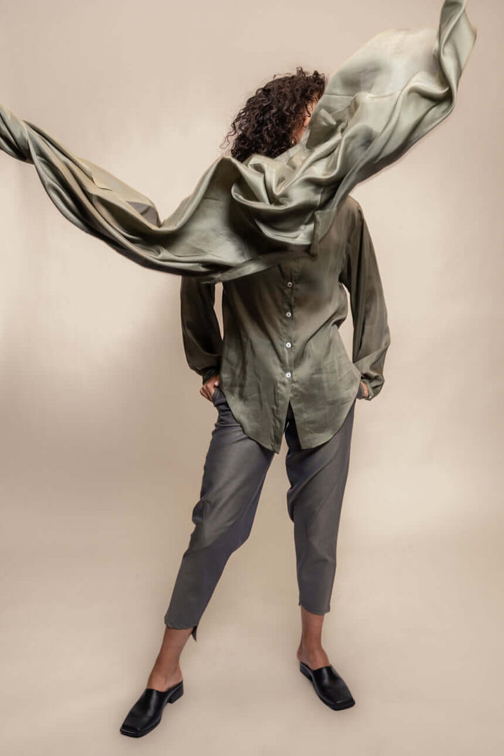 CAMISA TENCEL™ SEDA VERDE