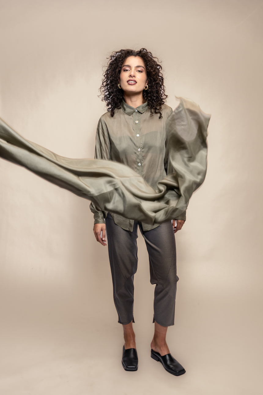 CAMISA TENCEL™ SEDA VERDE