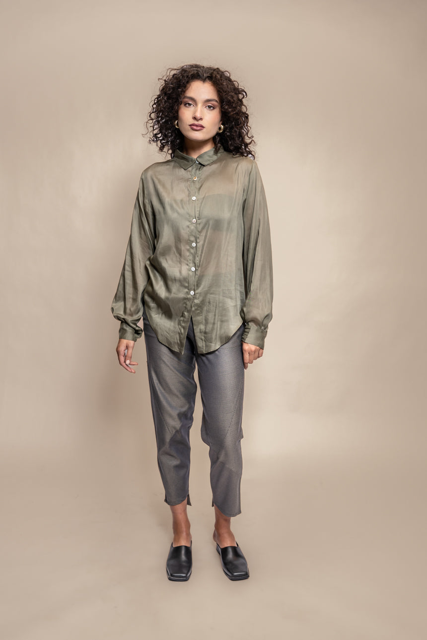 CAMISA TENCEL™ SEDA VERDE