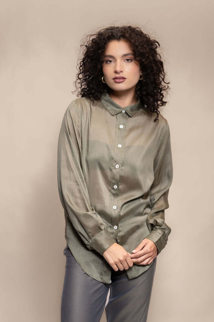 CAMISA TENCEL™ SEDA VERDE