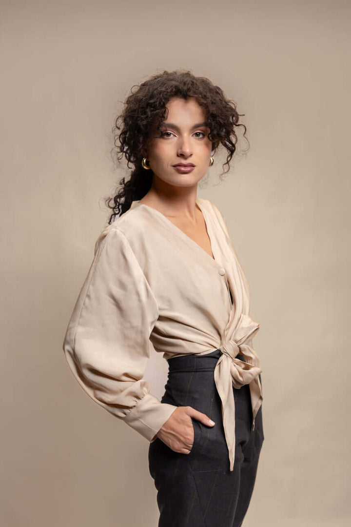 BLUSÓN DE VALLE TENCEL BEIGE