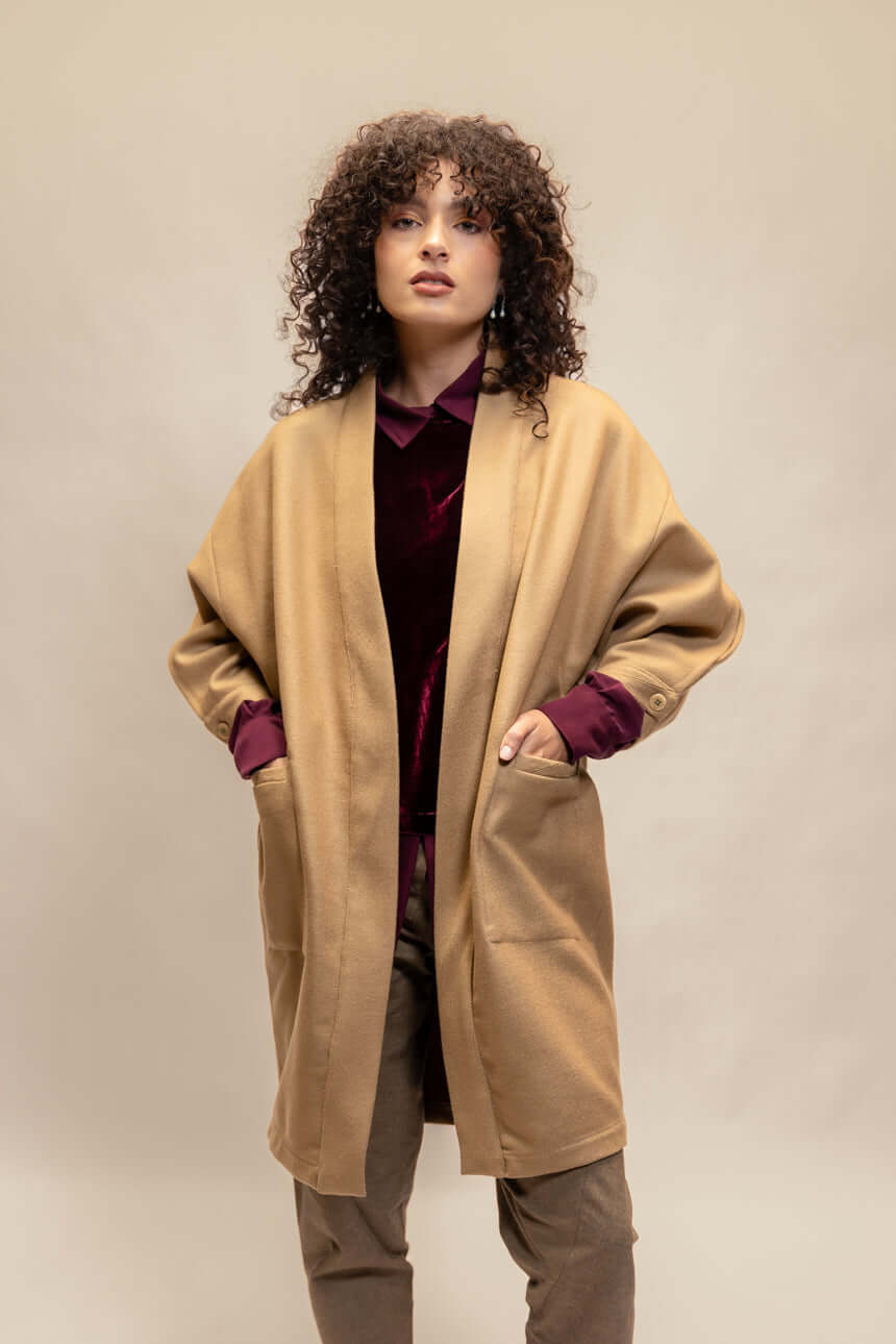 Abrigo Barlovento Lana Camel - Paulamar