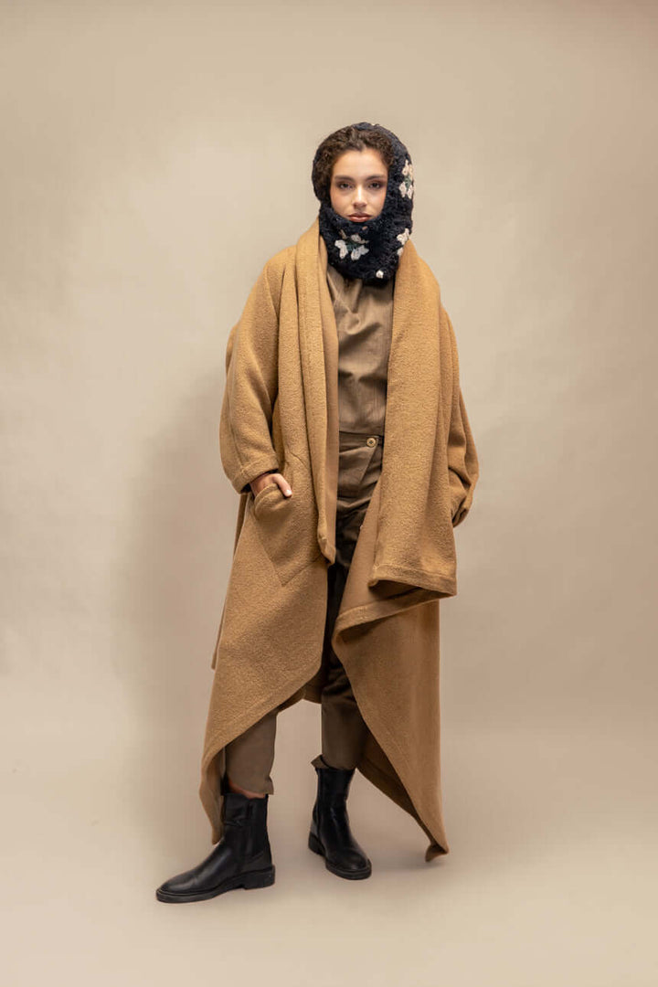 ABRIGO SOTAVENTO LANA MERINO CAMEL