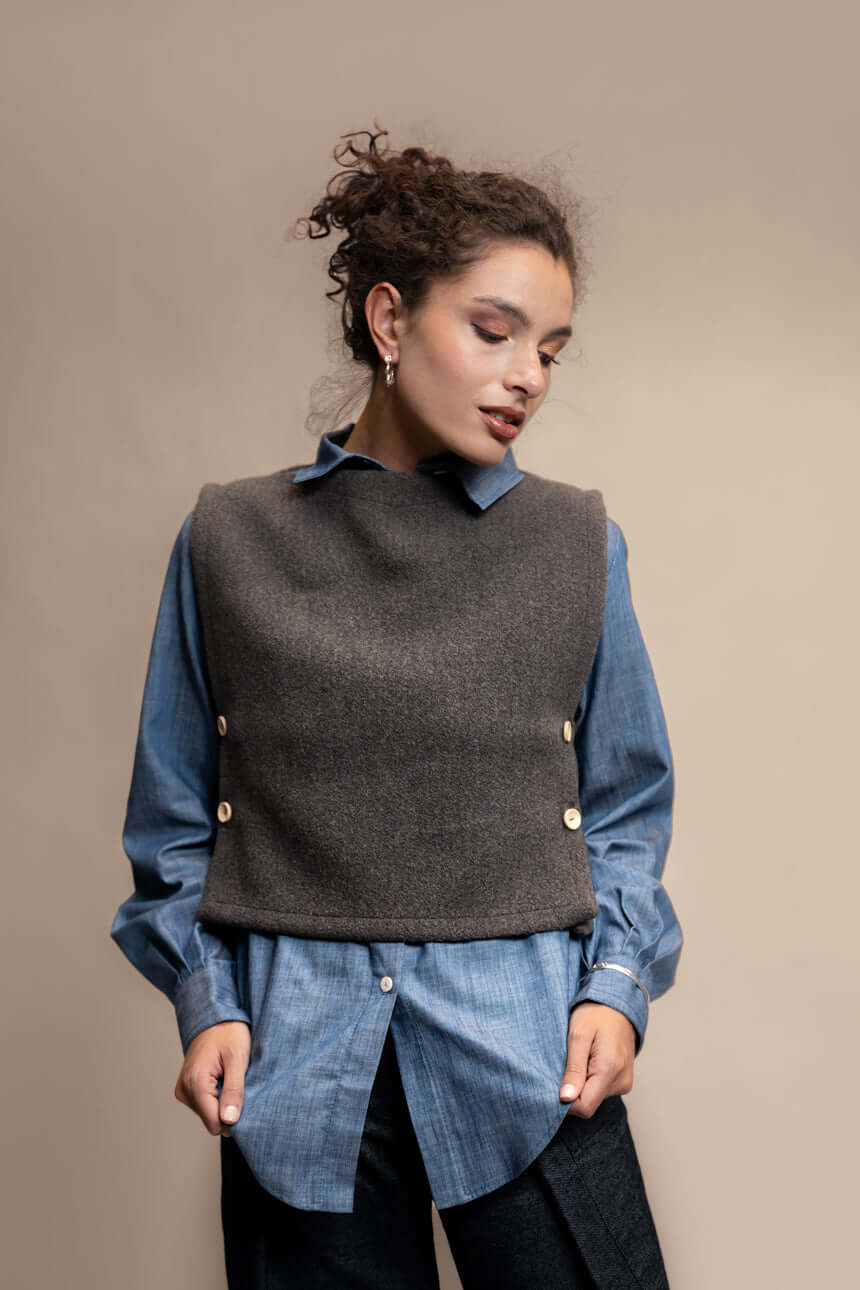 PECHERA DUNA LANA MERINO GRIS