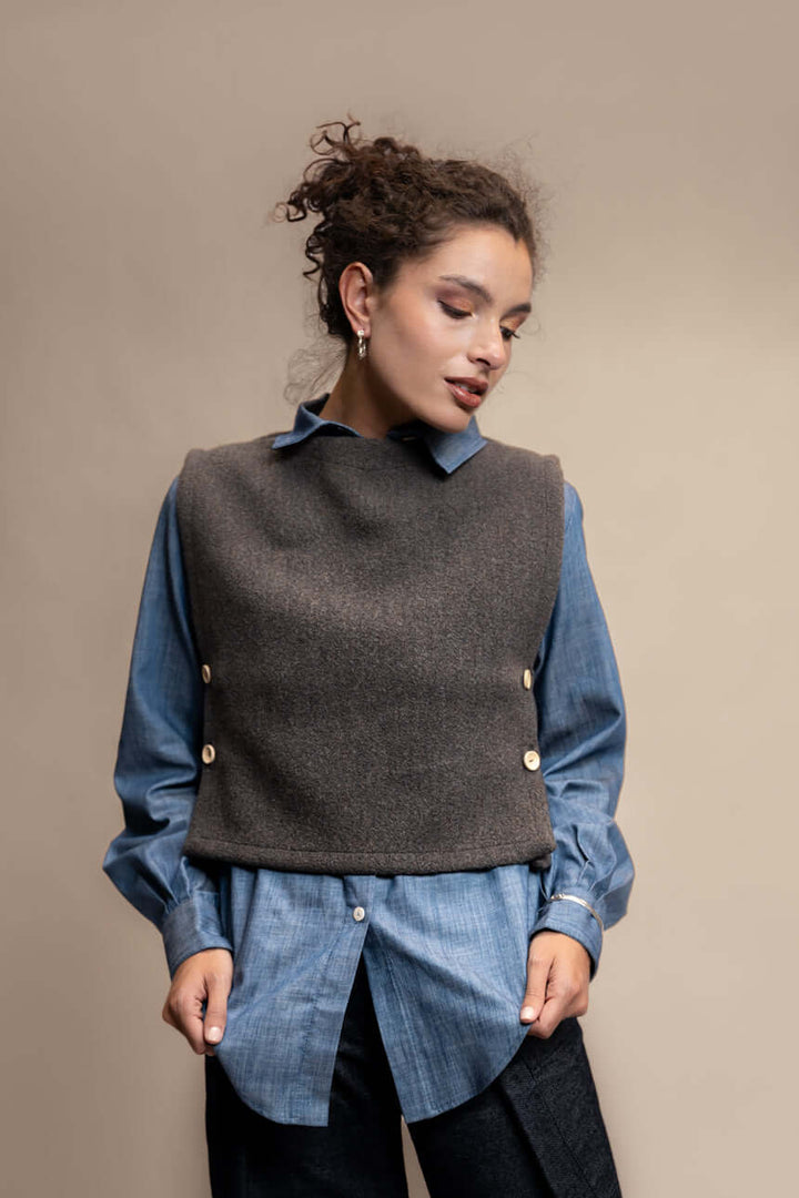 PECHERA DUNA LANA MERINO GRIS