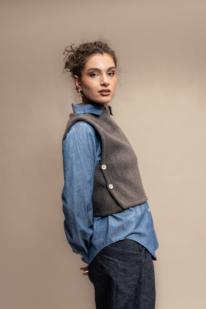 PECHERA DUNA LANA MERINO GRIS