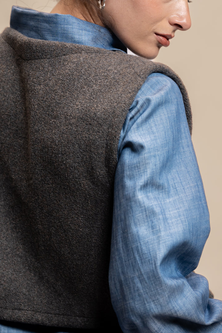 PECHERA DUNA LANA MERINO GRIS