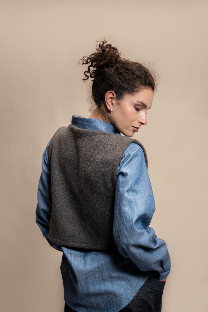 PECHERA DUNA LANA MERINO GRIS