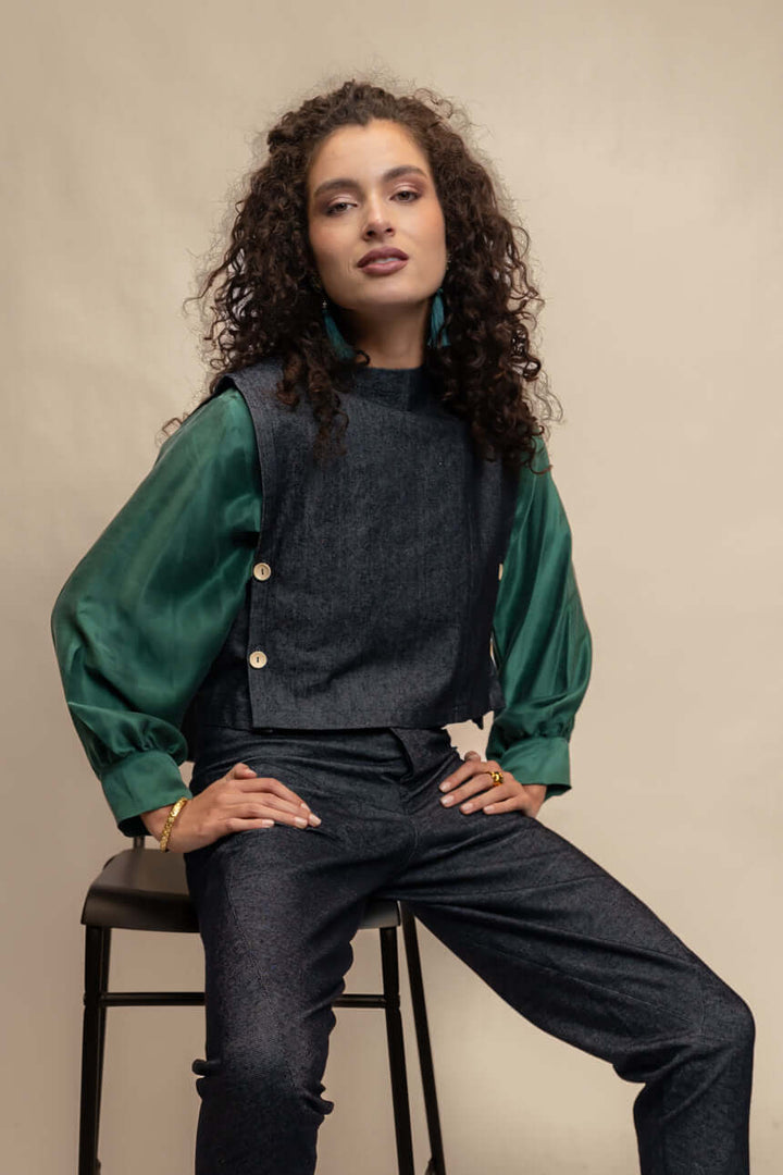 PECHERA DUNA DENIM AZUL MARINO