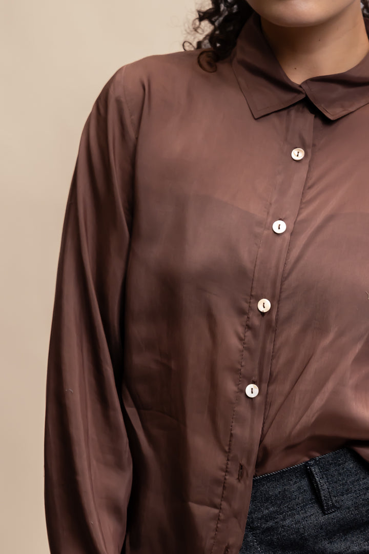 CAMISA TENCEL™ SEDA CAFÉ