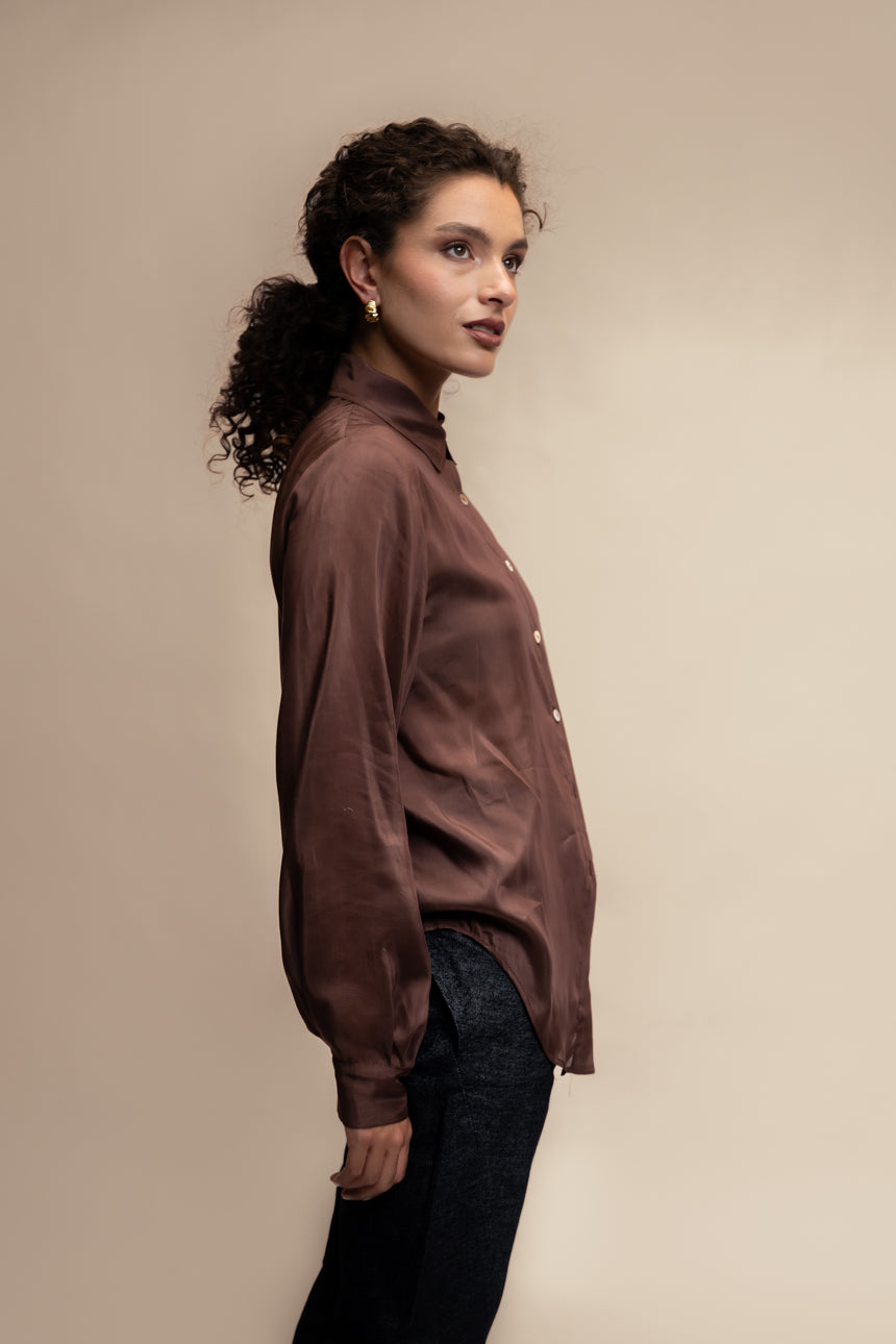 CAMISA TENCEL™ SEDA CAFÉ