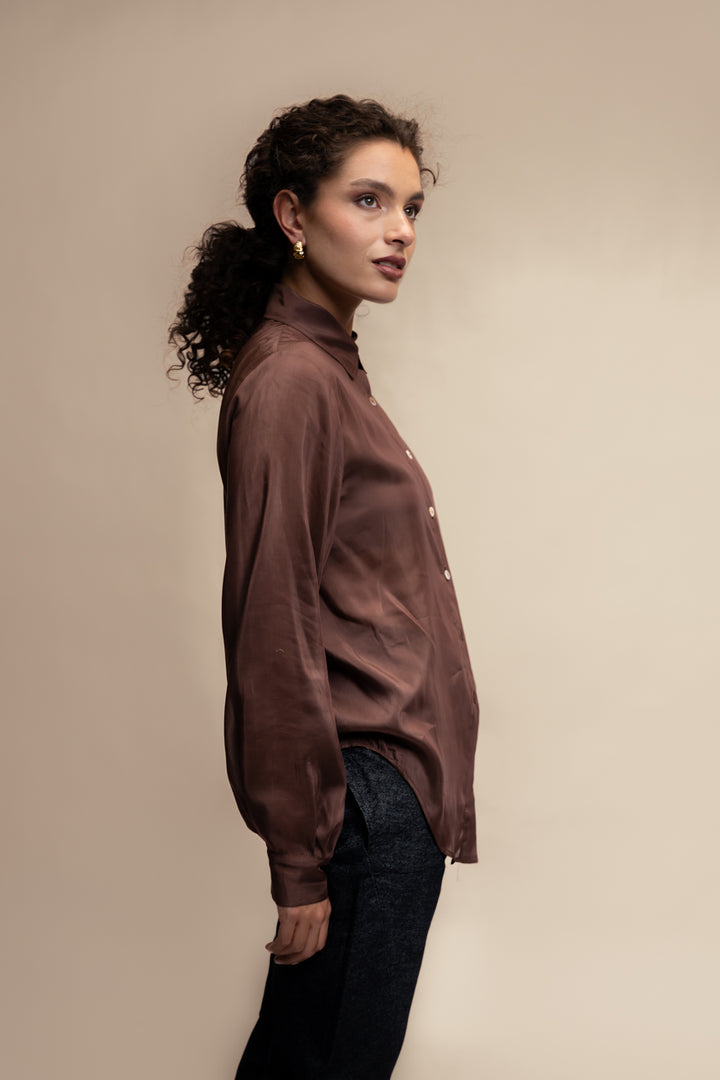 CAMISA TENCEL™ SEDA CAFÉ