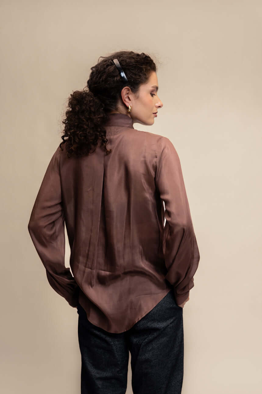 CAMISA TENCEL™ SEDA CAFÉ