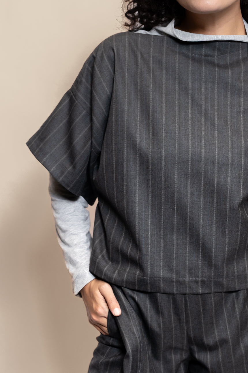 TOP QUILLA LANA MERINO GRIS