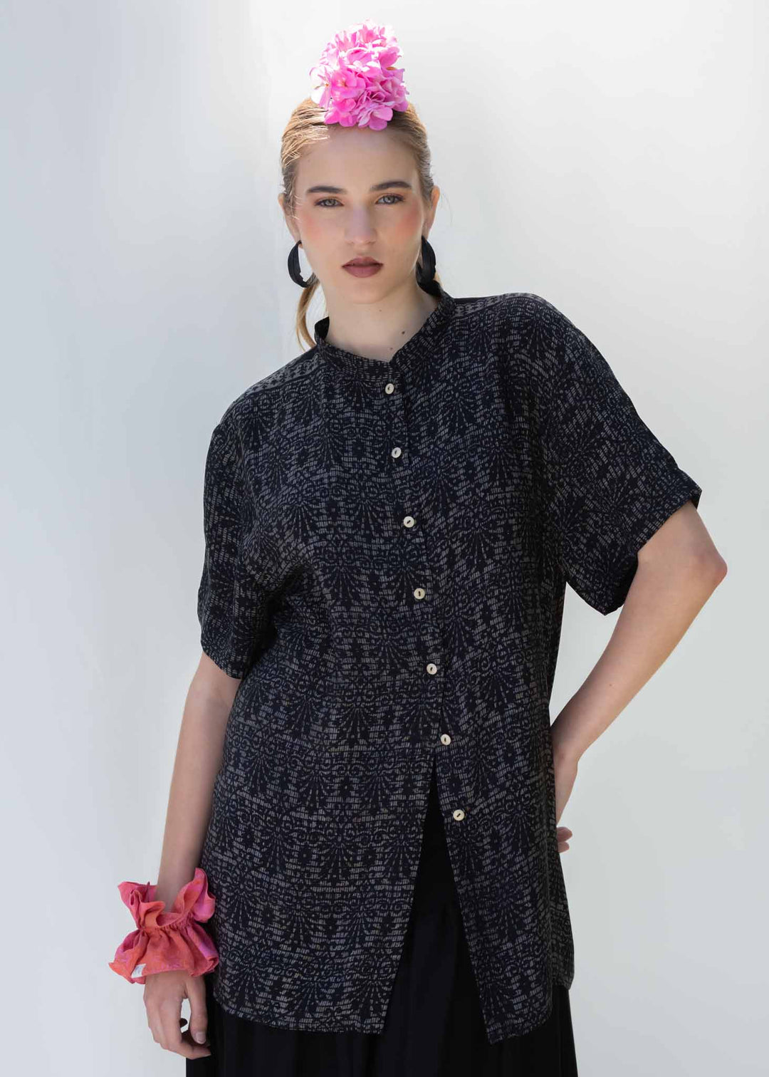 CAMISA PARA DOS SEDA NEGRA- PREORDER