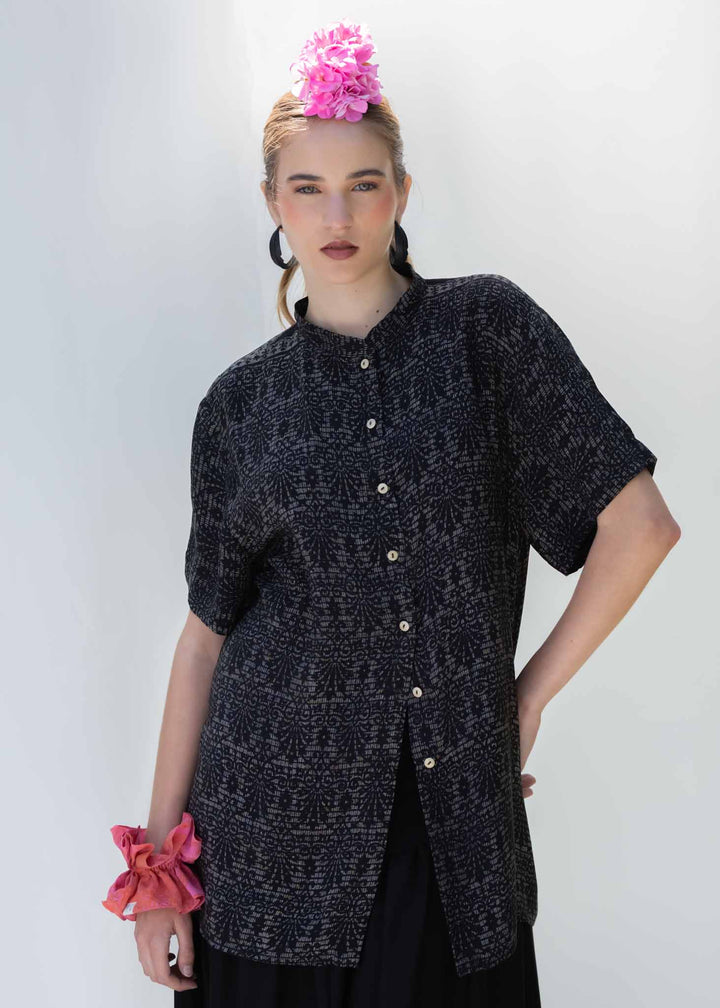 CAMISA PARA DOS SEDA NEGRA- PREORDER