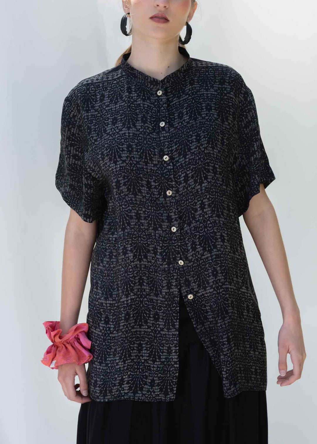 CAMISA PARA DOS SEDA NEGRA- PREORDER