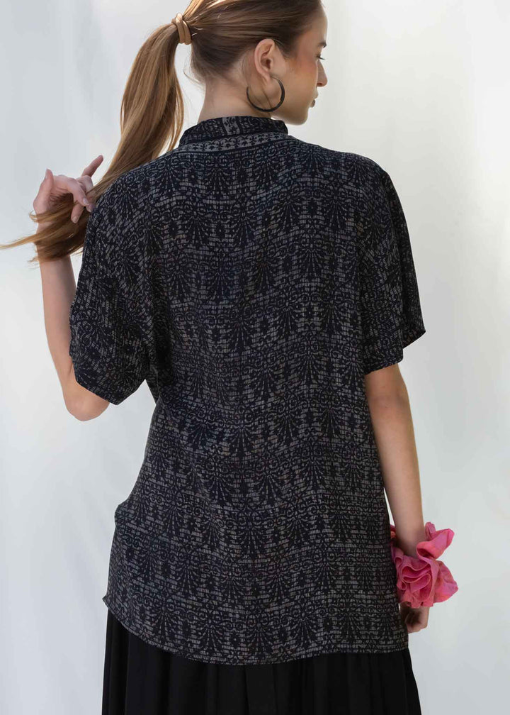 CAMISA PARA DOS SEDA NEGRA- PREORDER