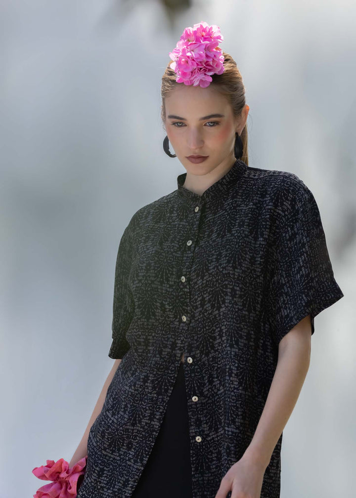 CAMISA PARA DOS SEDA NEGRA- PREORDER