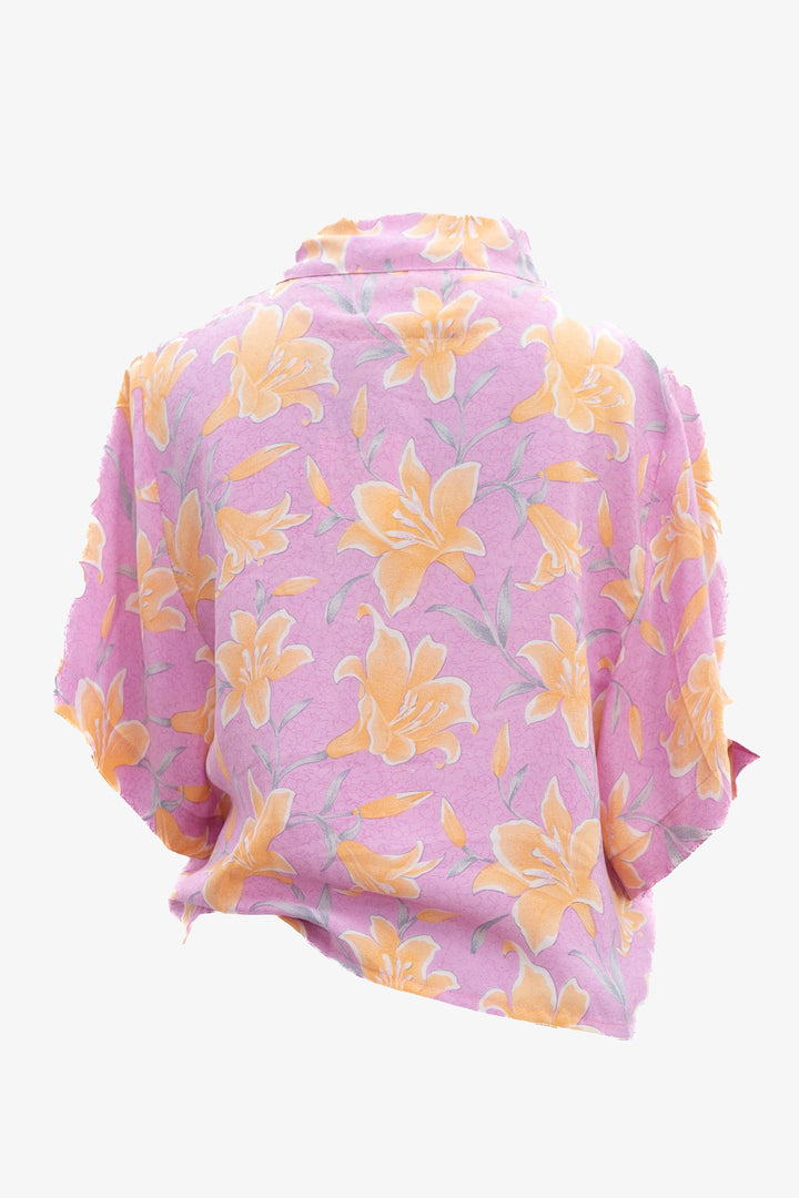 Camisa Crop Seda