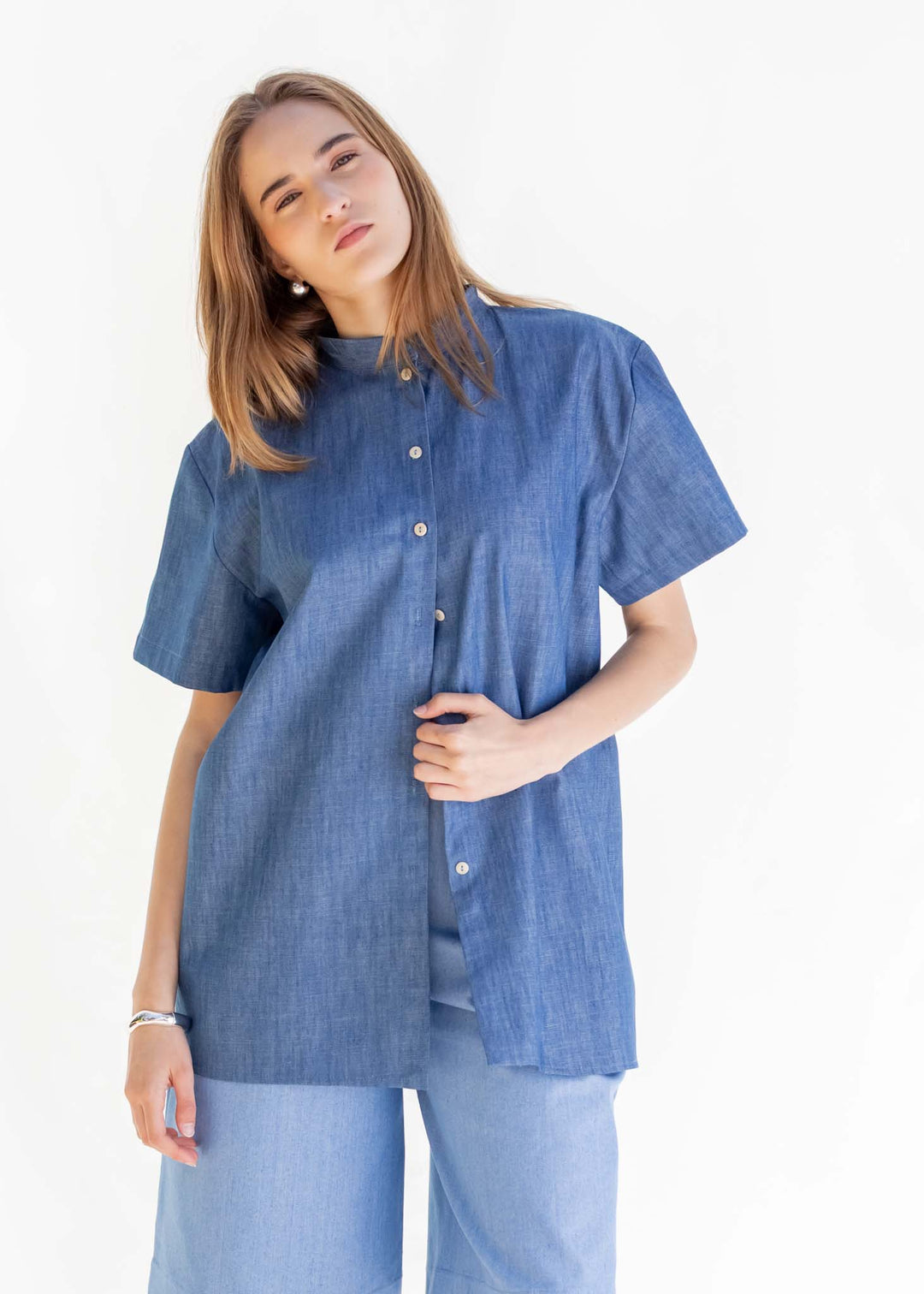 CAMISA PARA DOS ALGODÓN AZUL