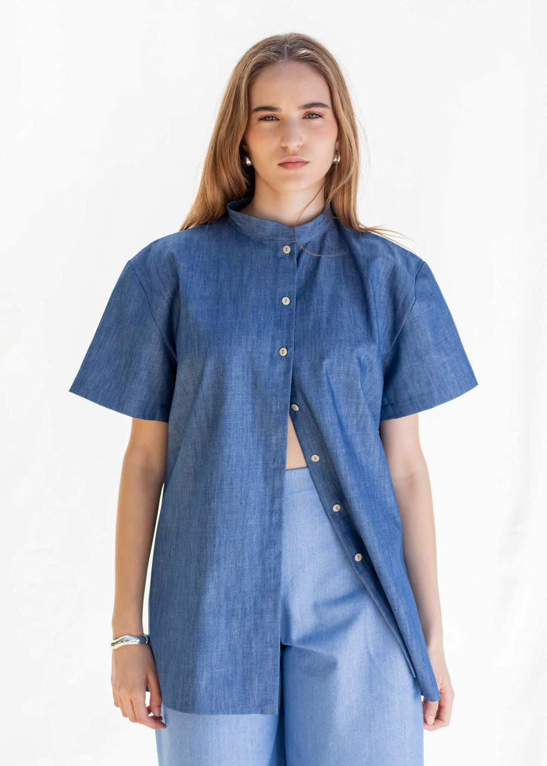 CAMISA PARA DOS ALGODÓN AZUL