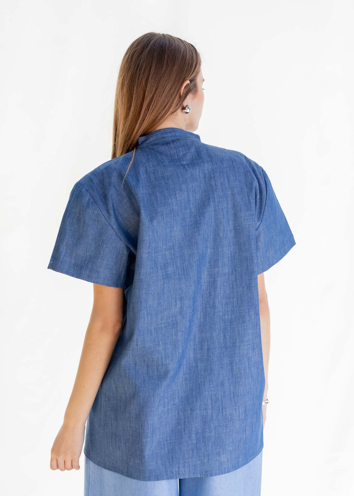 CAMISA PARA DOS ALGODÓN AZUL