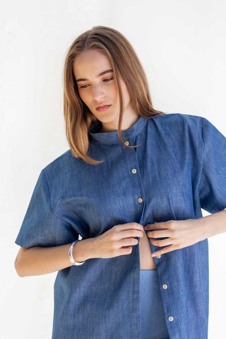 CAMISA PARA DOS ALGODÓN AZUL