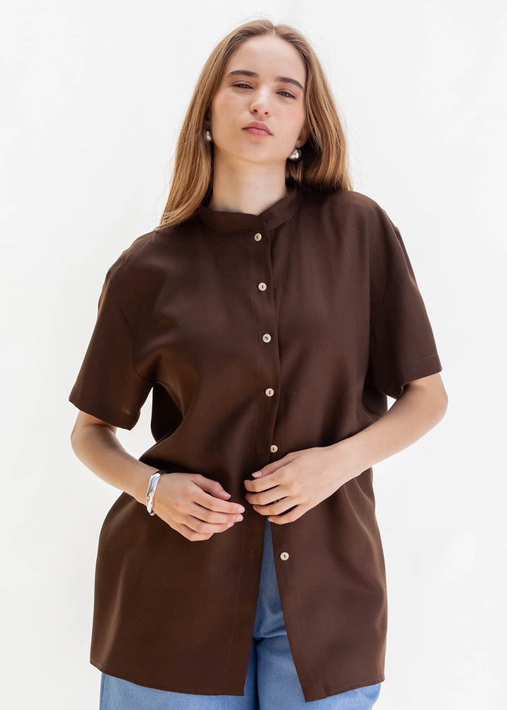 CAMISA PARA DOS TENCEL CAFÉ