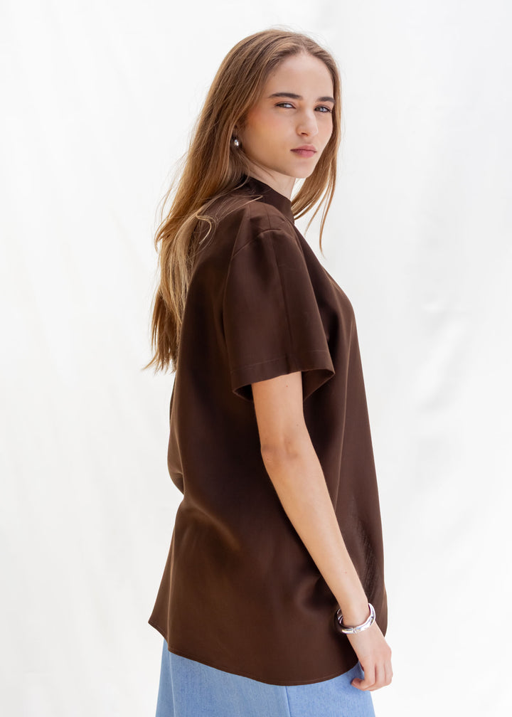 CAMISA PARA DOS TENCEL CAFÉ