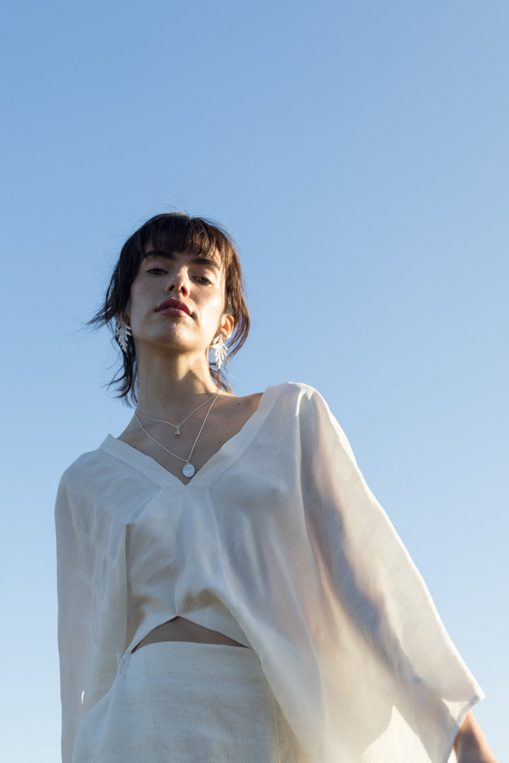 Top Cascada TENCEL™ Blanco