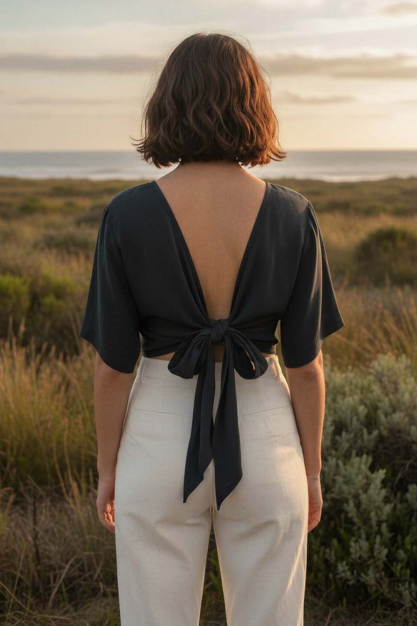 Blusón del Valle Cupro Negro Acero