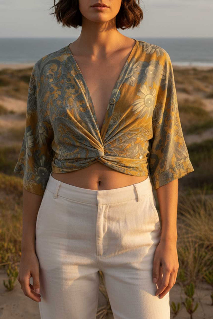 Blusón del Valle Seda Mostaza