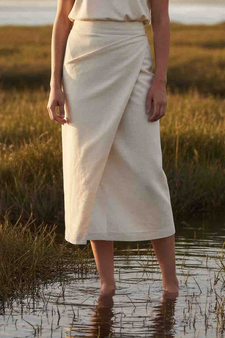 Falda Estero Algodón - Lino Crudo
