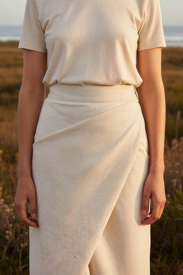 Falda Estero Algodón - Lino Crudo