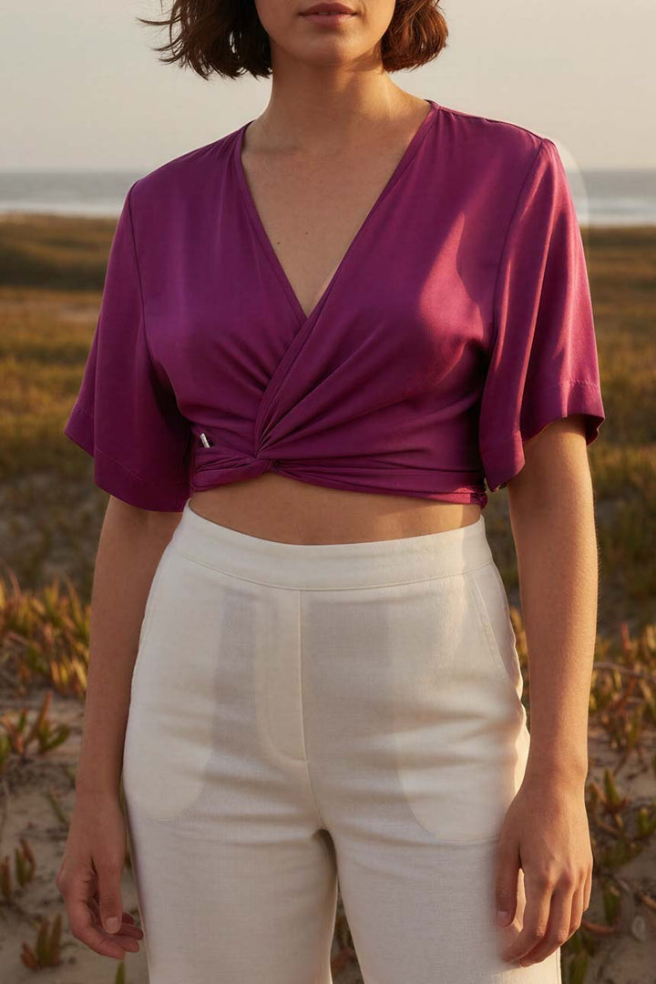 Blusón del Valle Cupro Fucsia Obispo