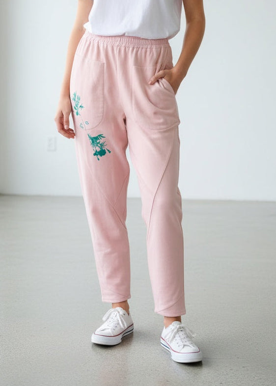 PANTALÓN PAUSA FRANELA ALGODÓN ORGÁNICO ROSADO
