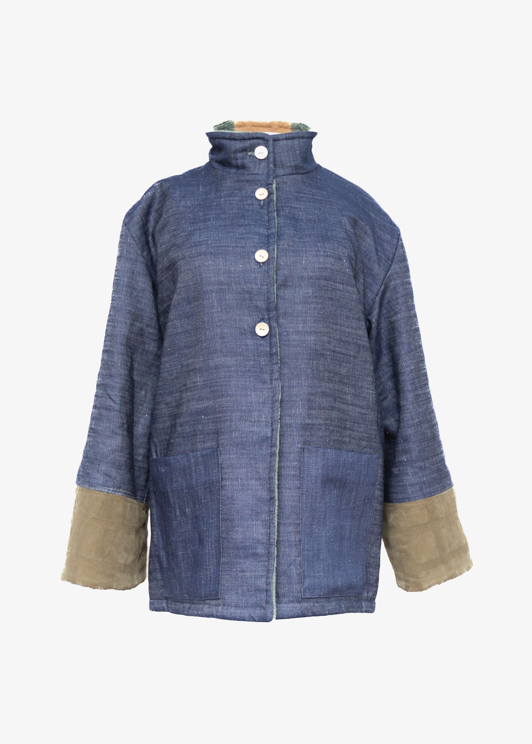 Chaquetón Reversible Lana Merino - Mezclilla