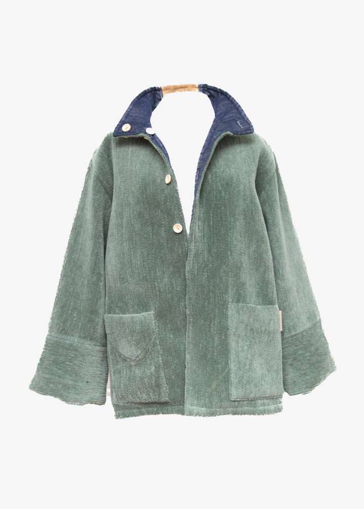 Chaquetón Reversible Lana Merino - Mezclilla