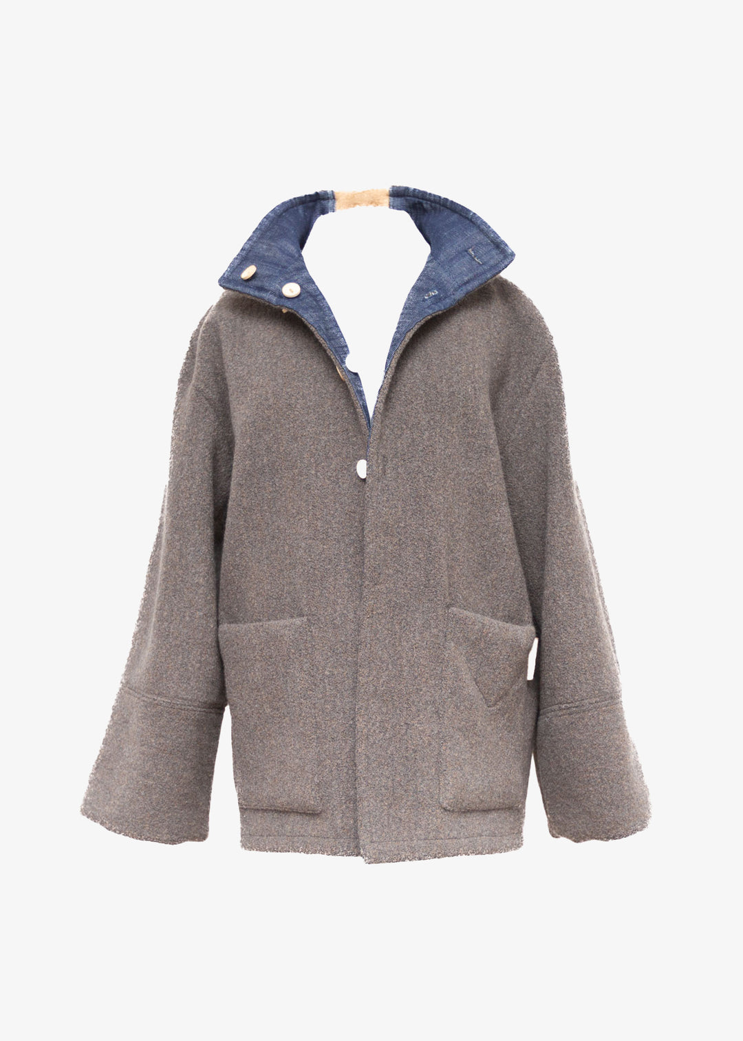 Chaquetón Reversible Lana Merino - Mezclilla