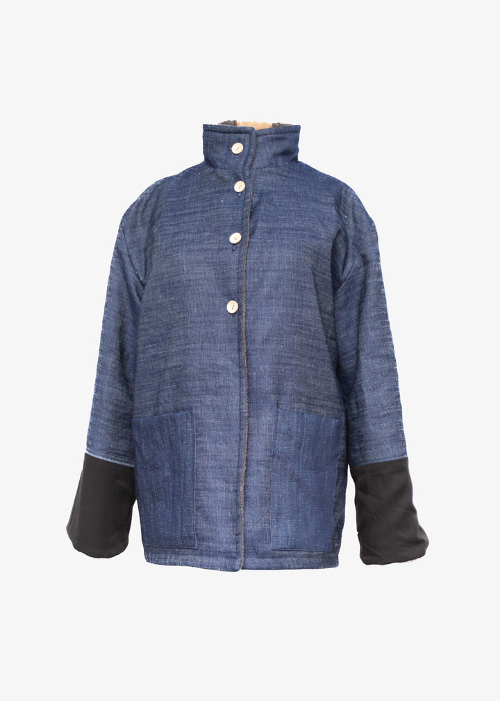 Chaquetón Reversible Lana Merino - Mezclilla