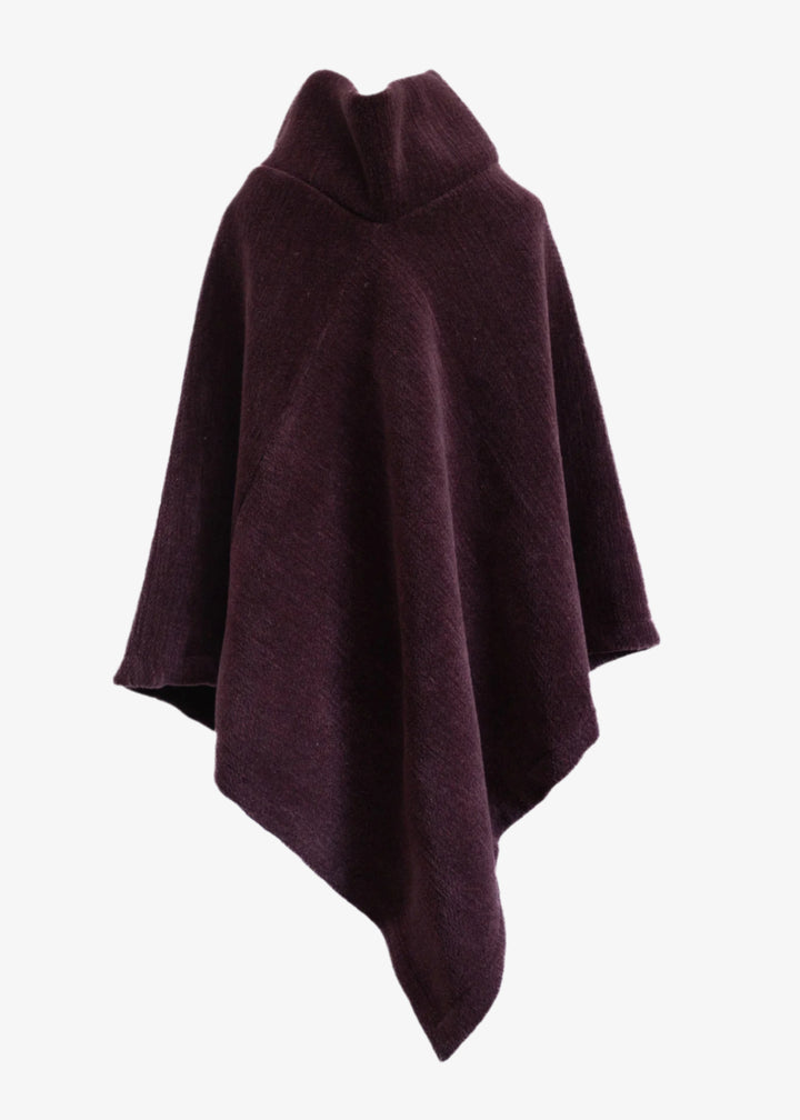 Poncho Vino 100% Lana