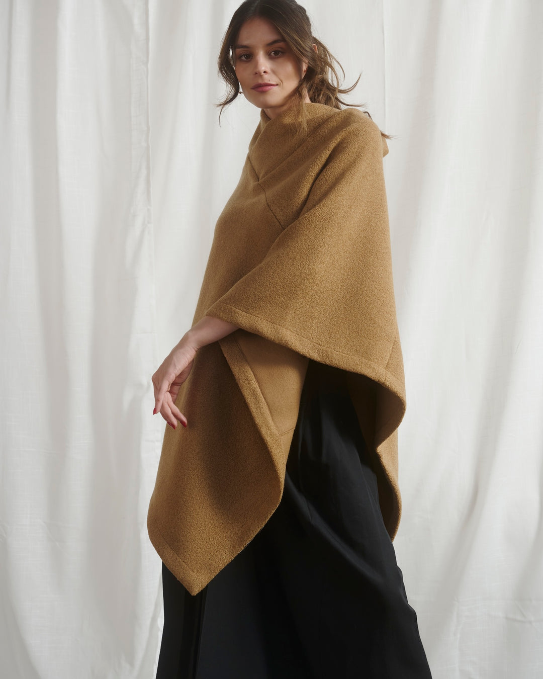 Camel Poncho 100% Wool