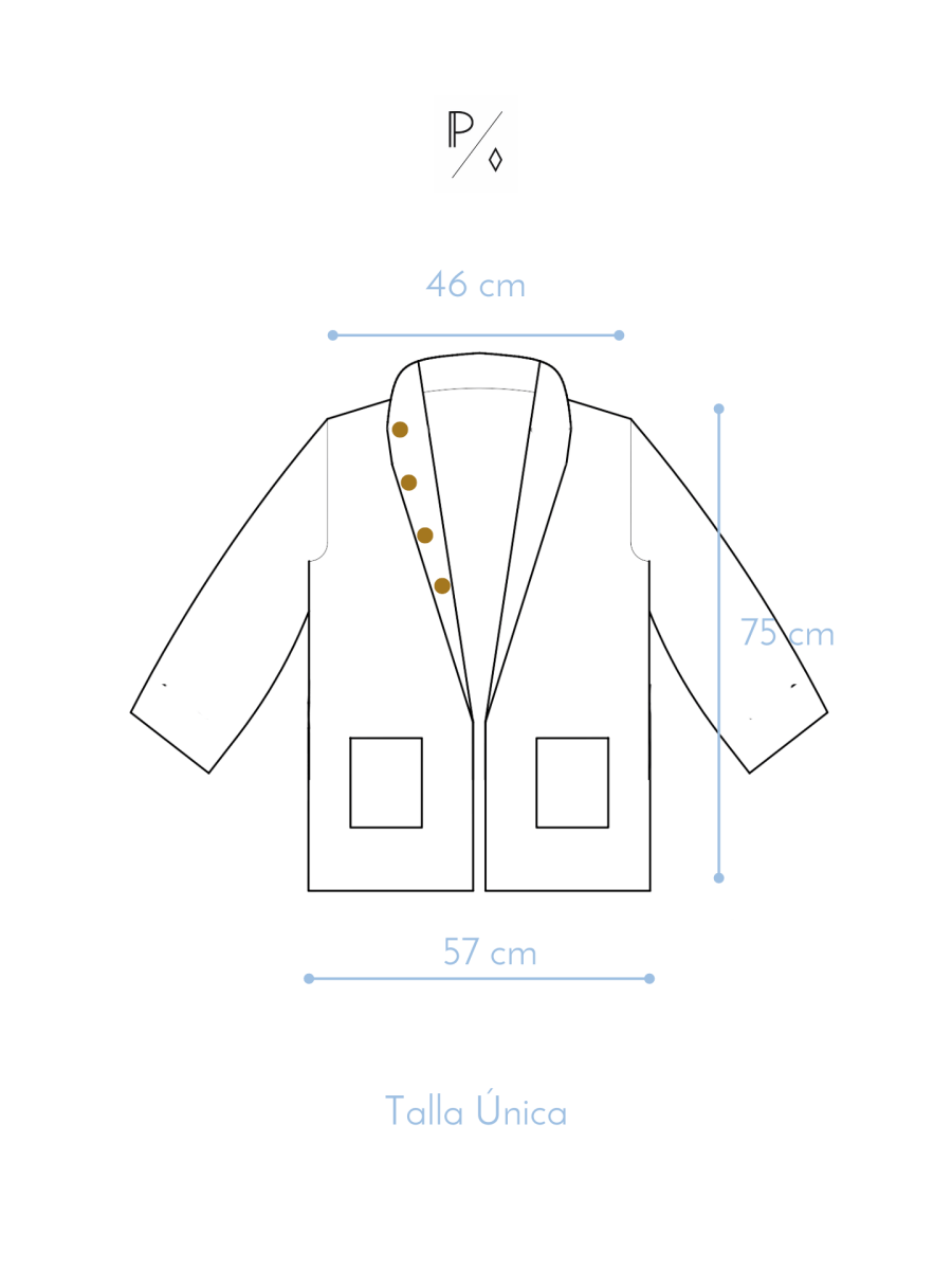 Chaquetón Voltear Lana Merino - Mezclilla - PAULAMAR - Chaquetón